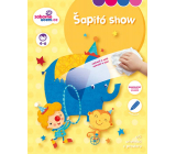 Ditipo Scratch-off Buch mit Stickern Shapito zeigen 16 Seiten + 2 Seiten mit Stickern A4 215 x 275 mm Alter 4-6