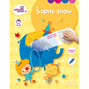 Ditipo Scratch-off Buch mit Stickern Shapito zeigen 16 Seiten + 2 Seiten mit Stickern A4 215 x 275 mm Alter 4-6