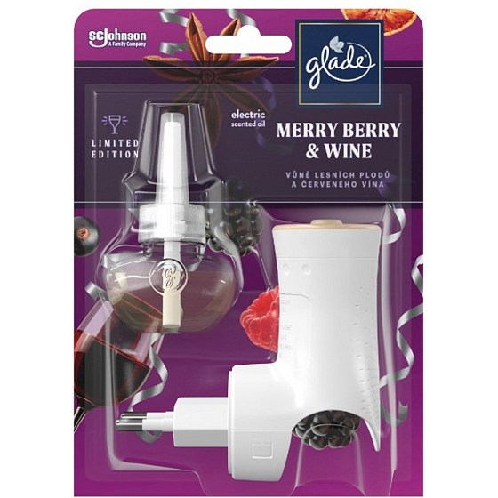 Glade Electric Scented Oil Merry Berry & Wine - Beeren und Rotwein elektrischer Lufterfrischer mit Flüssignachfüllung 20 ml