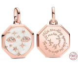 Charms Sterling Silber 925 Funkelnde Augen - Mini Medaillon, Armband Anhänger Symbol