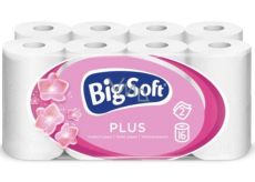 Big Soft Plus toaletní papír bílý 2 vrstvý 160 útržků 17,6 m 16 kusů