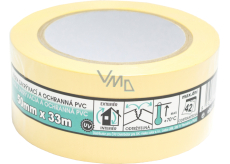 Mako zakrývací stavební PVC lepicí páska, štukatérská, lepí 6 týdnů, šířka 50 mm, délka 33 m