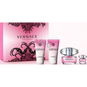 Versace Bright Crystal Eau de Toilette 50 ml + Duschgel 50 ml + Körperlotion 50ml + Eau de Toilette 5 ml, Geschenkset