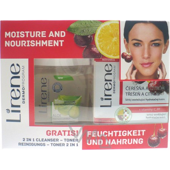 Lirene Cherry und Lemon Feuchtigkeitscreme 50 ml + Tonic 125 ml, Kosmetikset