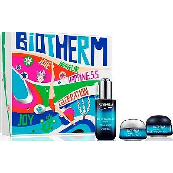 Biotherm Blue Therapy Serum Hautserum 50 ml + Blue Therapy Cream SPF 15 Tagescreme 15 ml + Blue Therapy Night Cream Nachtcreme 15 ml, Kosmetikset