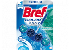 Bref Blue Water Color Active Eukalyptus-WC-Block für hygienische Sauberkeit und Frische Ihrer Toilette, Farbe Wasser bis Blauton 50 g
