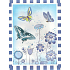 Nekupto Geschenk Kraftbeutel 24 x 18 x 8 cm Blaue Blumen, Schmetterlinge