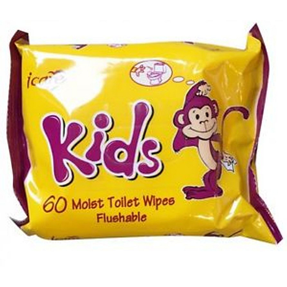 Icare Kids Kinder nasses Toilettenpapier für Kinder 60 Stück