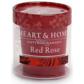 Heart & Home Rote Rosen Soja-Duftkerze ohne Verpackung brennt bis zu 15 Stunden 53 g