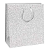 Ditipo Geschenk Papiertüte Glitter 20 x 20 x 8 cm Silber
