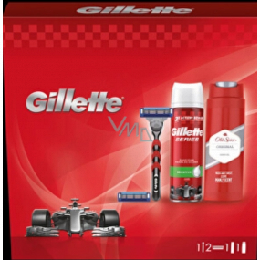 Gillette Mach3 Turbo Rasierer + Ersatzkopf 2 Stück + Rasierschaum 250 ml + Old Spice Original Duschgel 250 ml, Kosmetikset für Männer