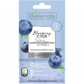 Bielenda Blueberry C-Tox Amerikanische Heidelbeer-Smoothie Feuchtigkeits- und Aufhellungsmaske 8 g