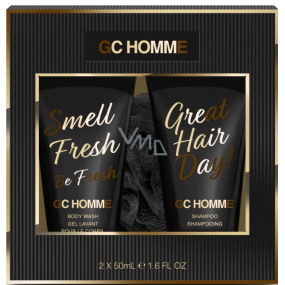 Grace Cole GC Homme Reinigungsgel 50 ml + Shampoo 50 ml + Waschschwamm, Kosmetikset für Männer