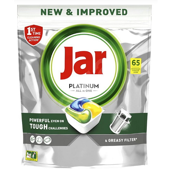 Jar Platinum All in One Zitrone Spülmaschinenkapseln 65 Stück