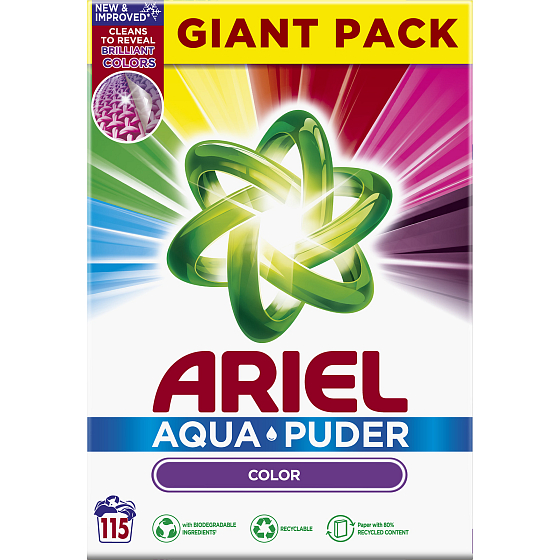 Ariel Aquapuder Color Universalwaschmittel für Buntwäsche 115 Dosen 7,475 kg