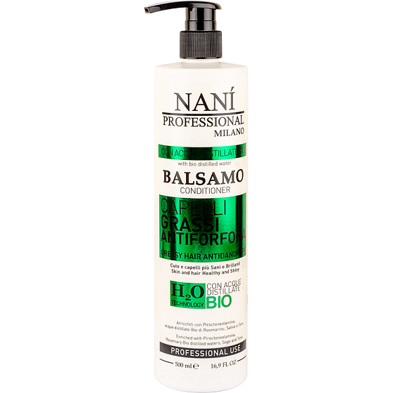Naní Professional Milano Pflegespülung für fettiges Haar und gegen Schuppenbildung 500 ml