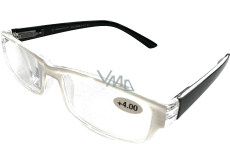 Berkeley Lese-Dioptrienbrille +4,0 Kunststoff weiß, schwarze Seiten 1 Stück MC2062