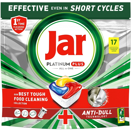 Jar Platinum Plus Spülmaschinenkapseln 17 Stück 264 g