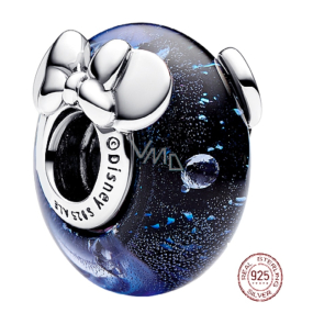 Charme Sterling Silber 925 Disney Mickey Mouse und Minnie Mouse blau Murano-Glasperle auf Armband Film