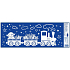 Fensterfolie Weihnachtszug mit Schneeeffekt Schneemann und Geschenke 60 x 22,5 cm