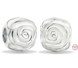 Charm Sterlingsilber 925 Weiße Rose in Blüte, Perle für Armband Natur