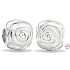 Charm Sterlingsilber 925 Weiße Rose in Blüte, Perle für Armband Natur
