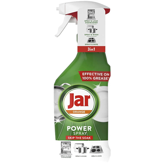 Jar Power Orange 3-in-1 Spray für Geschirr und Oberflächenreinigung in der Küche 500 ml Sprühflasche