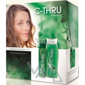 C-Thru Emerald Duschgel 250 ml + Deodorant Spray 150 ml, Geschenkset für Frauen