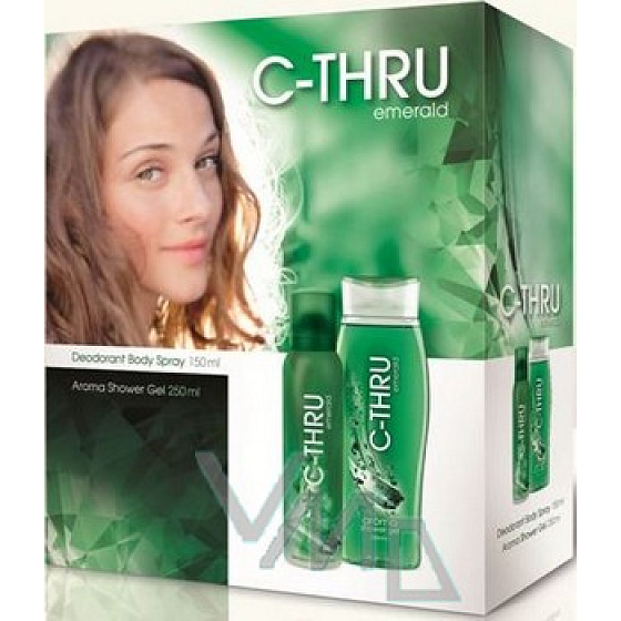 C-Thru Emerald Duschgel 250 ml + Deodorant Spray 150 ml, Geschenkset für Frauen