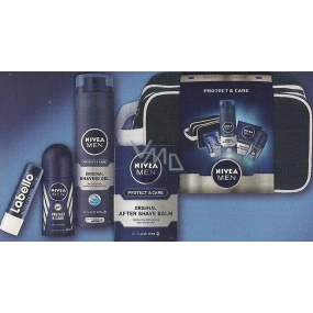 Nivea Men Protect nach Rasierbalsam 100 ml + Rasiergel 200 ml + Antitranspirant Roll-on 50 ml + Lippenbalsam 4,8 g, Kosmetikset