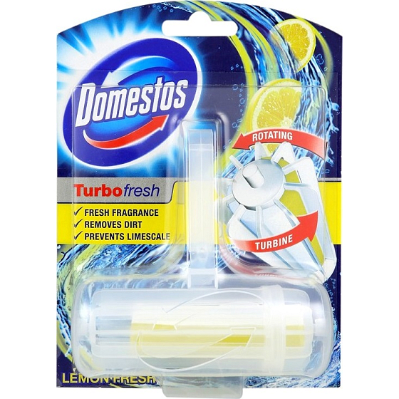 Domestos Turbo Frische Zitrone Frischer Toilettenblock rotierend fest 32 g