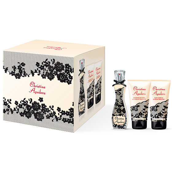 Christina Aguilera Signature parfümiertes Wasser 30 ml + Duschgel 50 ml + Körperlotion 50 ml, Geschenkset