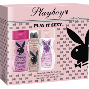 Playboy Play It Sexy Deo-Spray für Frauen 150 ml + Körperlotion 250 ml + Duschgel 250 ml, Kosmetikset