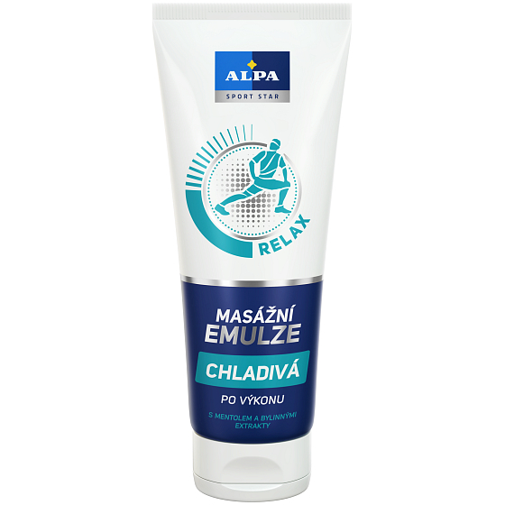 Alpa Sport Star Relax nach dem Training Kühlende Massageemulsion mit Menthol und Kräuterextrakten 210 ml