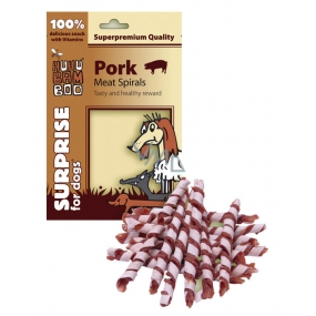 Huhubamboo Pork Spirals natürliche Fleischspezialität für Hunde 75 g