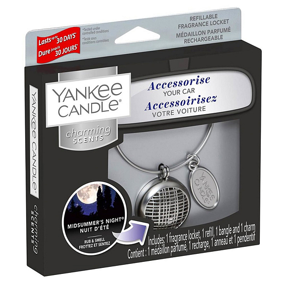 Yankee Candle Midsummers Night - Sommernacht Basic Car Duft Metall Silber Tag Charming Scents Set Linear 13 x 15 cm 90 g