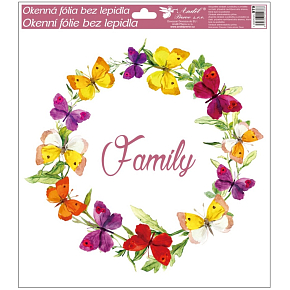 Fensterfolie ohne Leimkranz Familie 33 x 30 cm