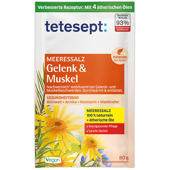 Tetesept Muskeln und Gelenke Meeresbadesalz 80 g