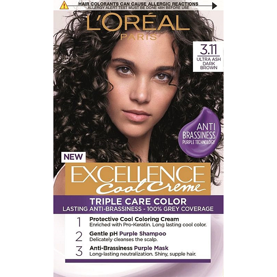 Loreal Paris Excellence Cool Creme Haarfarbe 3.11 Ultra aschiges Dunkelbraun