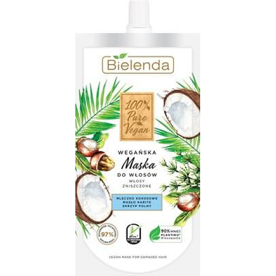 Bielenda 100% reine vegane Kokosmilch + Shea-Maske für geschädigtes Haar 125 ml
