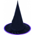 Rappa Halloween Schwarzer Hexenhut mit lila Einfassung für Kinder 32 cm
