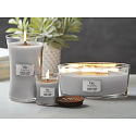WoodWick Lavender & Cedar - Lavendel und Zedernholz Duftkerze mit Holzdocht und Deckel Glasschiffchen 453 g