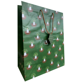 Nekupto Geschenkpapier Tasche 32,5 x 26 x 13 cm Weihnachtskerze in einer Nuss