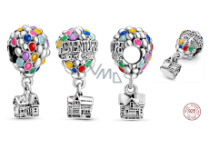 Charms Sterling Silber 925 Disney Up in the sky - Fliegendes Haus mit Ballons, Perle für Armband