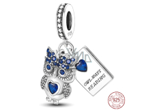 Charms Sterling Silber 925 Clever Owl - Lesen, Tierarmband Anhänger