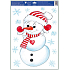 Fensterfolie Weihnachten Schneemann rote und weiße Mütze 35 x 50 cm