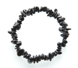Turmalin schwarzes Armband elastisch gehackter Naturstein 19 cm, Wächter der guten Laune