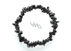 Turmalin schwarzes Armband elastisch gehackter Naturstein 19 cm, Wächter der guten Laune