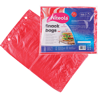 Niteola Snackbeutel, HDPE, 20 × 30 cm, Stärke 12 µ, rot, 50 Stk