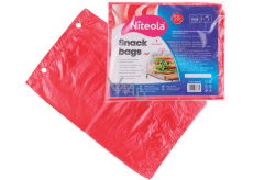 Niteola Snackbeutel, HDPE, 20 × 30 cm, Stärke 12 µ, rot, 50 Stk